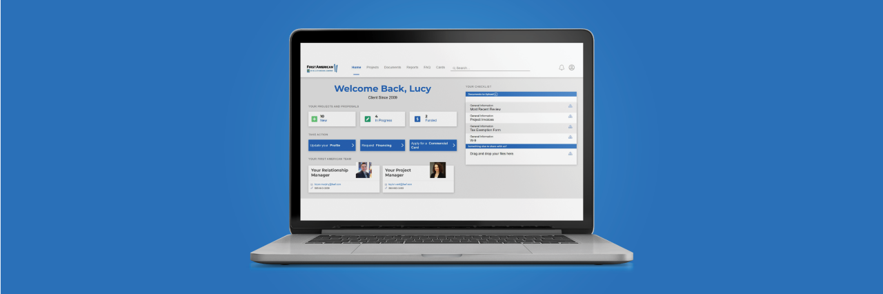 First American online account home screen